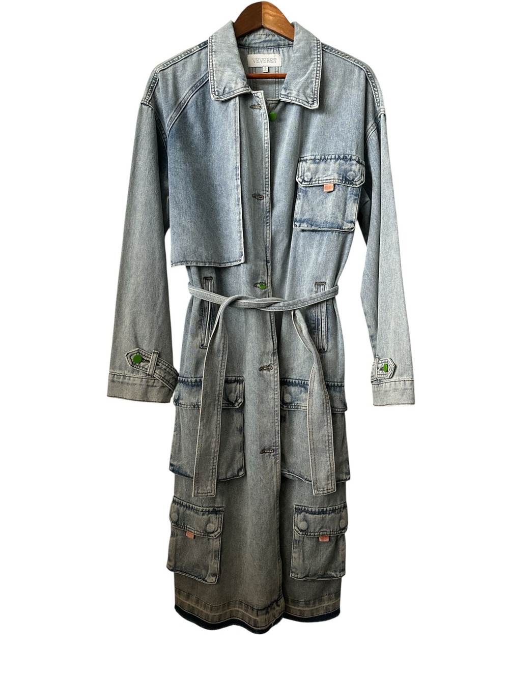 VEVERET Brand Long Sleeves Long Cold Weather Denim Jacket